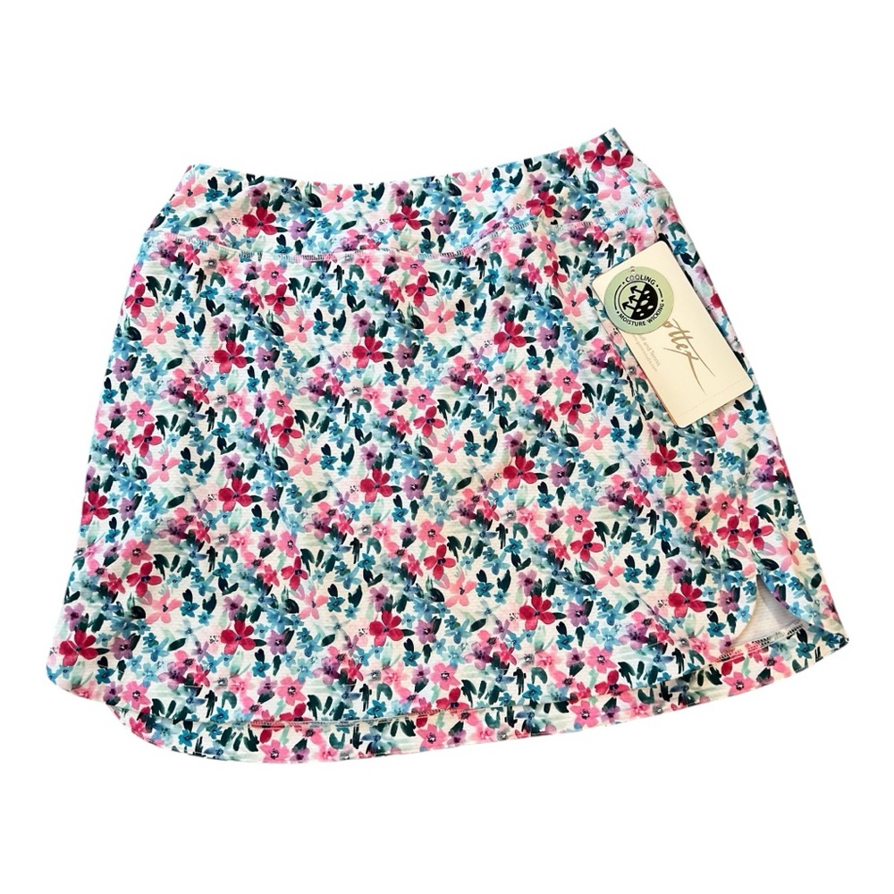 NWT Gottex Floral Print Mini Skort in Pink, Blue & White- Size M